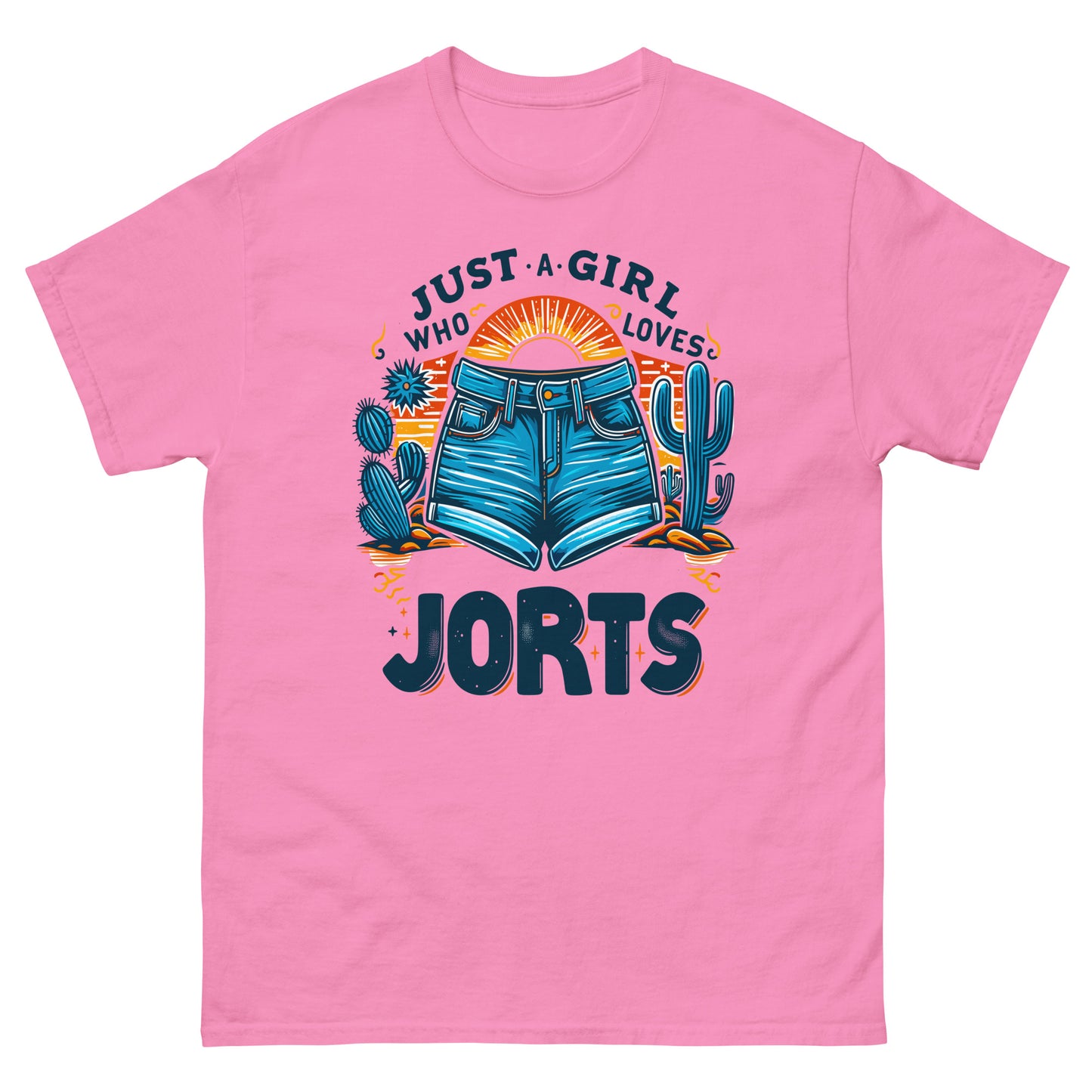 Just a girl who loves jorts design printed on t-shirt by Mcbarge shirts