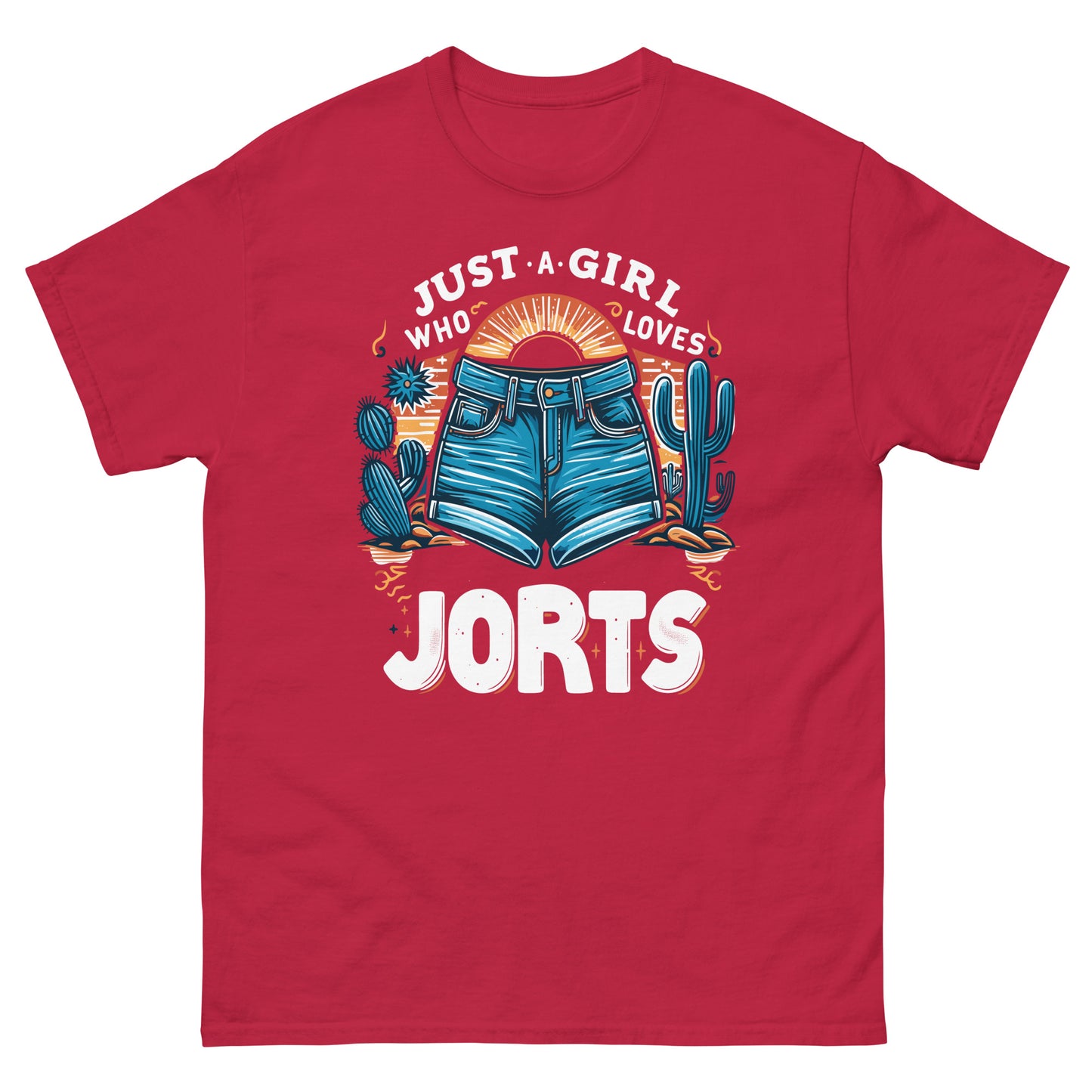 Just a girl who loves jorts design printed on t-shirt by Mcbarge shirts