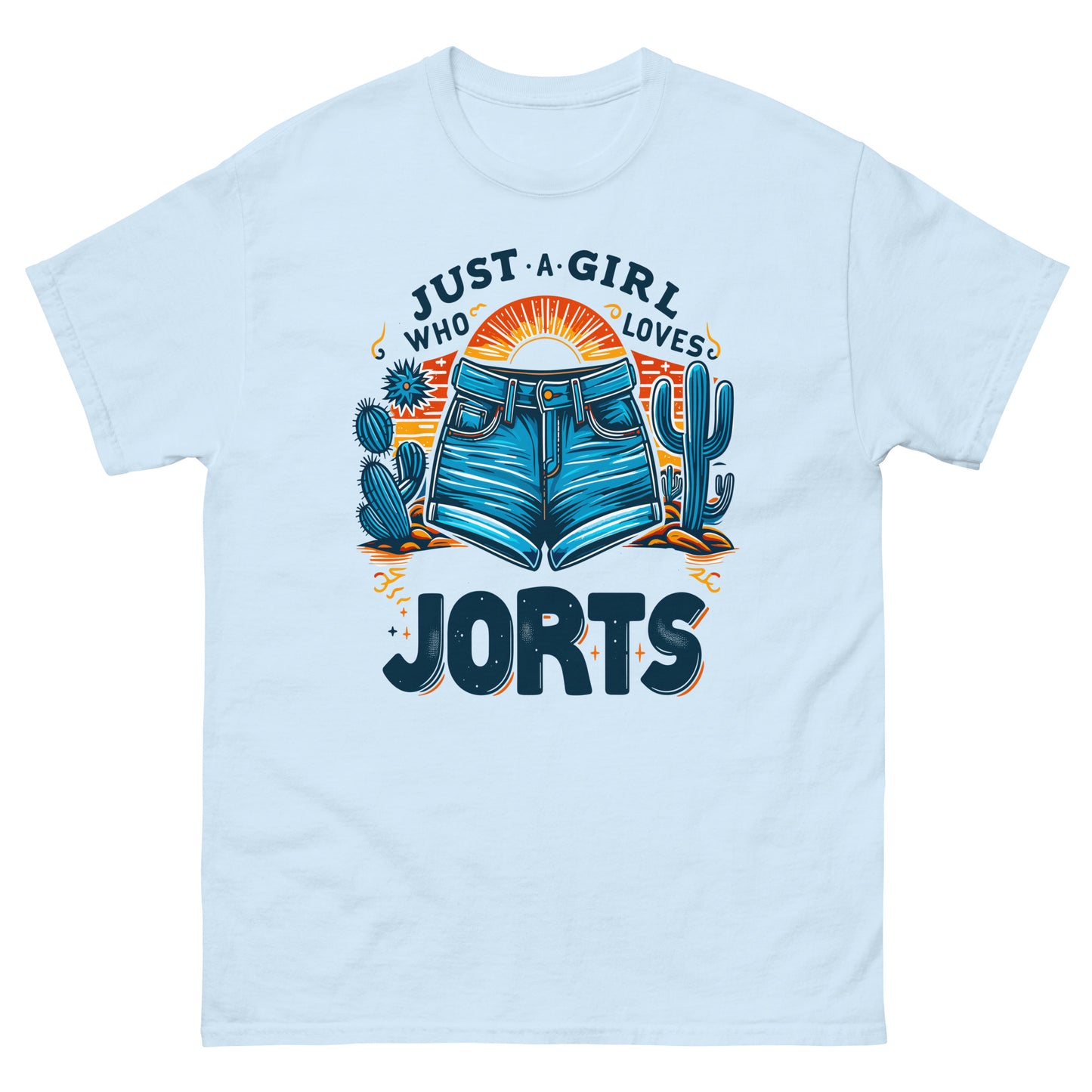 Just a girl who loves jorts design printed on t-shirt by Mcbarge shirts