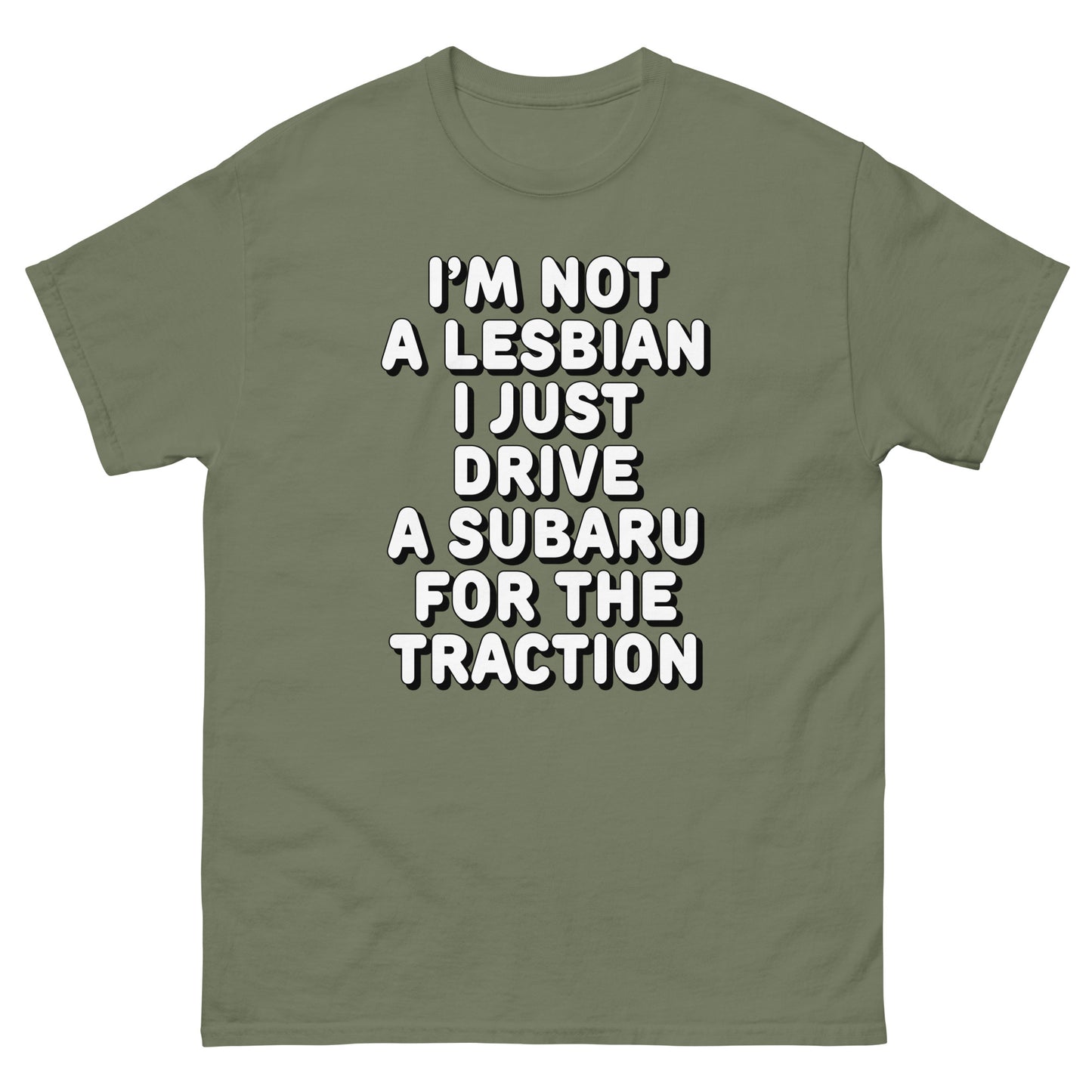 I'm not a lesbian i just drive a subaru for the traction design printed on a t-shirt by Mcbarge shirts