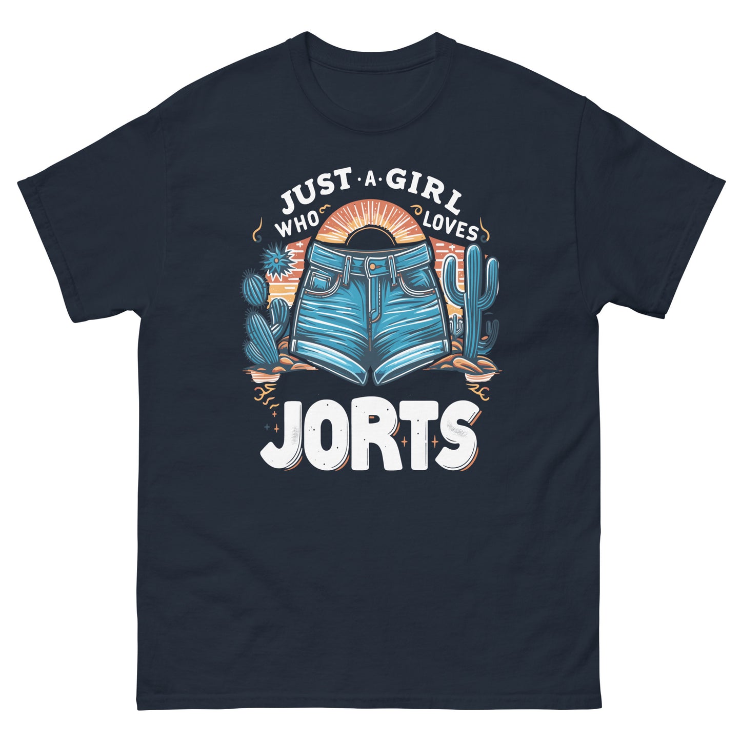 Just a girl who loves jorts design printed on t-shirt by Mcbarge shirts