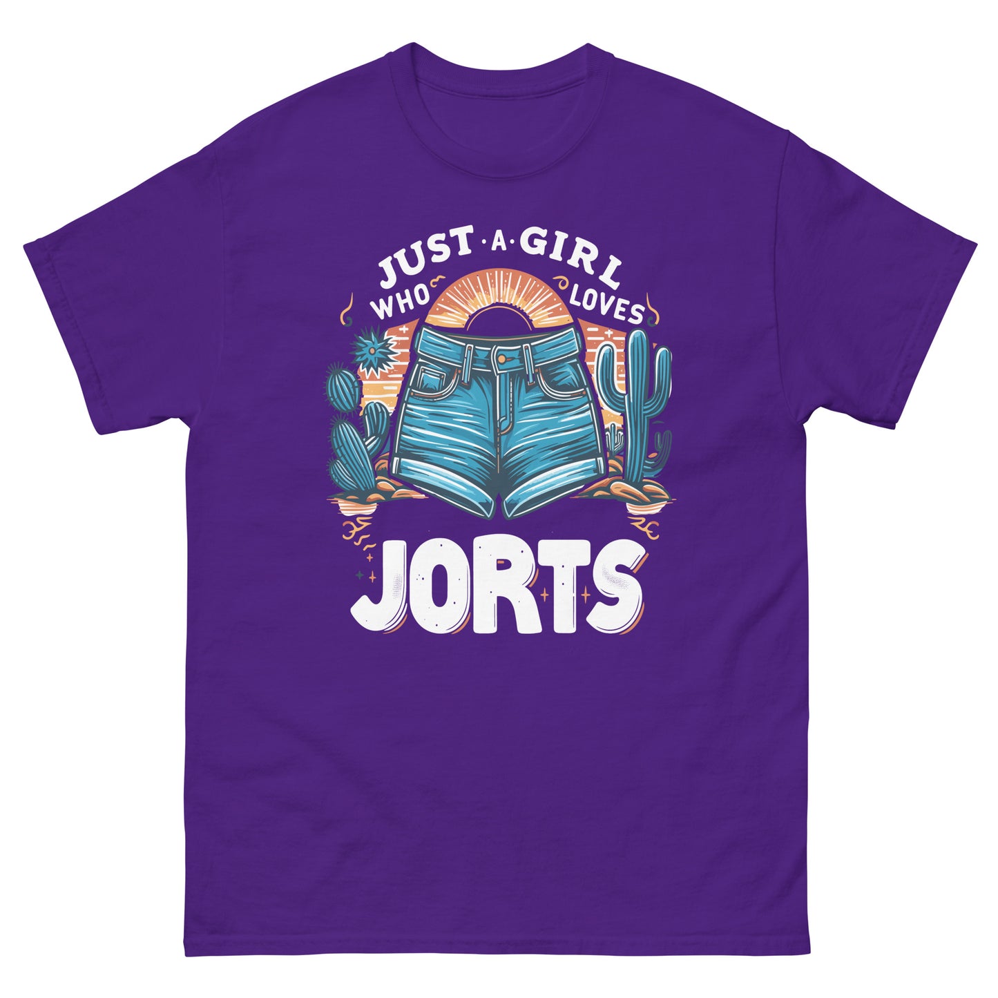 Just a girl who loves jorts design printed on t-shirt by Mcbarge shirts